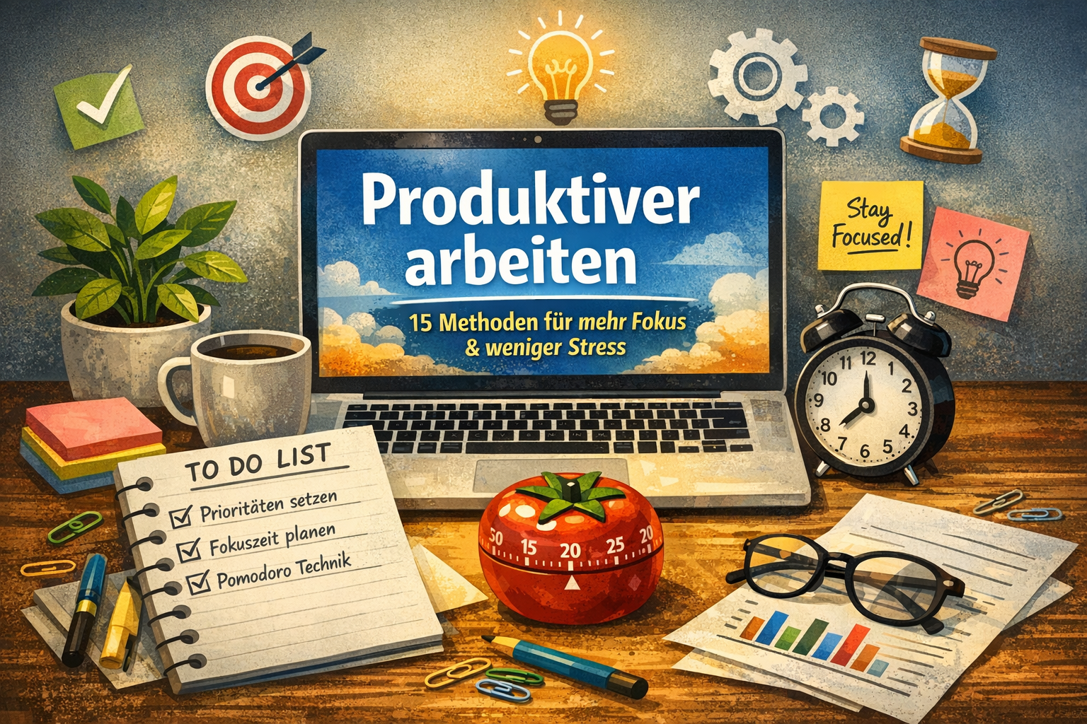 Produktiver arbeiten: 15 Methoden für mehr Fokus & weniger Stress